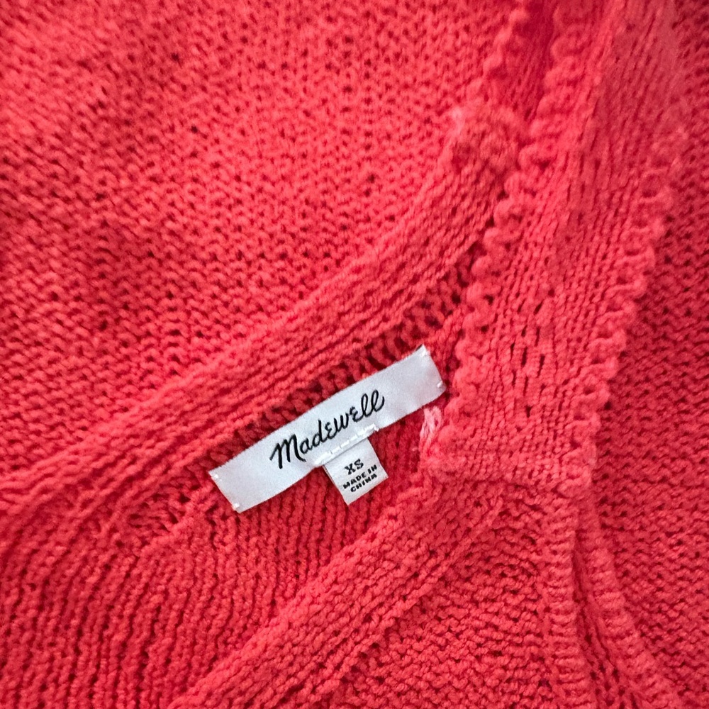 Madewell Raspberry Red V-Neck Knit Tank - Picture 2 of 3